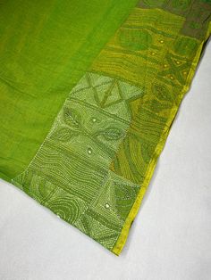 Light olive green mul cotton saree with Kantha work Mul Cotton Saree, Kids Wear Boys, Light Olive Green, Kantha Work, Traditional Sarees, Cotton Blouses, Cotton Saree, Kids Wear, Blouse Designs