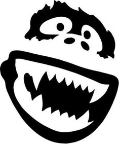 a black and white drawing of a monkey with its mouth wide open, showing teeth