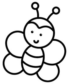 a black and white drawing of a bee with two antennae on it's head