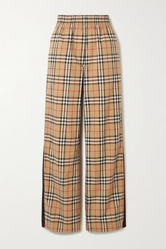 Burberry Clothes Women, Burberry Clothes, Burberry Pants, Burberry Outfit, Striped Wide Leg Pants, Checked Trousers, Burberry Women, Wool Pants, Wide Legs