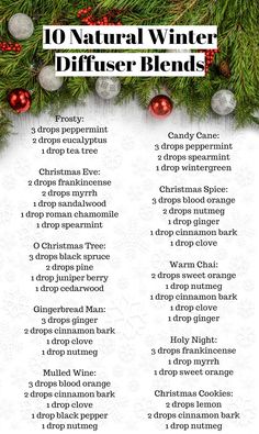 Christmas Defuser Blends, Christmas Oil Diffuser Blends, Christmas Aromatherapy Blend, Essential Oil Christmas, Essential Oil Recipes Christmas, Wintergreen Diffuser Blend, New Years Essential Oil Blends, January Essential Oil Blends, Candy Cane Essential Oil Blend