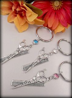 Hair Stylist Scissor and Comb Charm Keychain by ShearStyleJewelry, $10.00 Best Scissors, Cosmetology Student, Salon Suites, Charm Keychain, Hair Studio