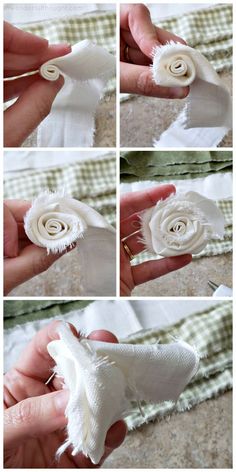 the process to make a flower out of fabric