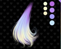 an image of a woman's hair with pastel colors and hearts in the background