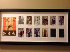 a framed photo with pictures of people in halloween costumes