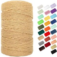 PRICES MAY VARY. 3mm Macrame Cord: Our macrame rope are 3mm×220 yards, and made from 100% pure, natural and high quality cotton. It's an excellent basis for handmade projects and macrame supplies, no scraps or recycled fabric. Twisted By 4 Strands:The 3mm macrame cord is twisted by 4 strands, which is thick and strong for your DIY macrame kit. The cotton macrame rope is very soft, durable that will be easy to work with. Multi-purpose:Our cotton twine string is an ideal choice for many household Bohemia Wedding, Hanging Plant Hanger, Colored Macrame, Diy Coaster, Wall Hanging Plant, Wall Hanging Christmas, Macrame Supplies, Dream Catcher Diy, Handmade Projects