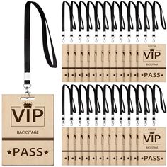 PRICES MAY VARY. Ample Quantity Provided: our package comes with a set of 25 VIP lanyards along with 25 wooden VIP backstage pass cards; This large quantity caters for sizable events and occasions, ensuring that all attendees have their own identification means Quality Material: the VIP pass lanyards are made from polyester material that's resistant to wear and tear, ensuring long lasting use; The attached VIP Backstage Pass Cards are crafted from quality wood, giving a distinctive, professional Backstage Concert, Professional Aesthetic, Vip Card, Vip Pass, Badge Lanyard, School Supply Labels, Ink Toner, Event Party, Feeling Special