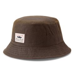 Waxed Cotton Bucket Hat Casual Summer Waterproof Bucket Hat, Casual Waterproof Bucket Hat For Summer, Casual Waterproof Sun Hat, Casual Wide Brim Waterproof Bucket Hat, Casual Brown Sun Hat For Outdoor, Casual Waterproof Sun Hat With Curved Brim, Casual Waterproof Sun Hat With Short Brim, Casual Waterproof Bucket Hat With Curved Brim, Waterproof Bucket Hat With Curved Brim For Camping