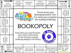 the bookopy game board is shown with an image of books and words on it