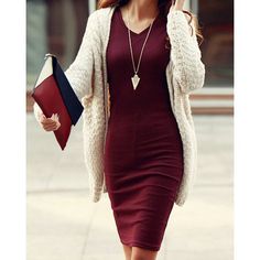 Simple Design V-Neck Long Sleeve Solid Color Bodycon Dress For Women Walking Down The Street, Woman Walking, Victoria Bc, Work Outfits Women, Work Wardrobe, Professional Outfits, Dress Outfit, Business Casual Outfits