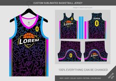 a basketball jersey with the name lorem on it and an image of a basketball jersey