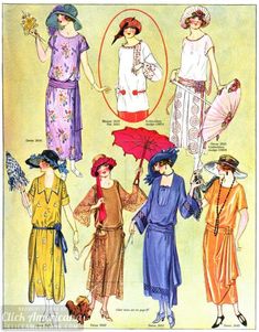 62 full-color summer fashions from 1922 1922 Fashion, Style Année 20, Vintage Summer Fashion, 1920s Clothing, Fashion 1910