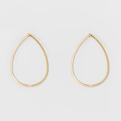 Metal Drop Earrings - A New Day Gold, Size: Large Staple Earrings, Large Drop Earrings, Metal Drop, Classic Accessories, Nickel Free Earrings, Statement Drop Earrings, Trendy Earrings, Touch Of Gold, Pretty Earrings