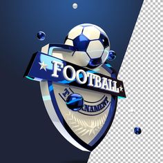 a soccer emblem with water droplets on the bottom and an image of a ball in the middle