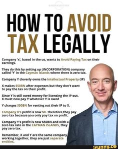 a man in a suit and tie with the words how to avoid tax legally