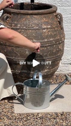 Michaela Shoebridge on Instagram: "ngl… drilling into it was soo nerve wracking🥵🫠 but I love this little upgrade so much 🫶🏻 might make another one and put the tap slightly lower next time. What do you think ? 

Will link stuff that we used to create this in my Amazon storefront from you 🫶🏻 

Let me know if you have any questions.

#gardenideas #rainchain #rusticpots #vintagepot #waterbutt #terracottapots" How To Hide A Rain Barrel, Front Yard Flowers, Rustic Pots, Rain Barrels, Cabin Exterior, Rain Chain, Farmhouse Garden, Garden Types, Living Off The Land