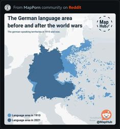 the german language area before and after the world wars from mapon community on reddit