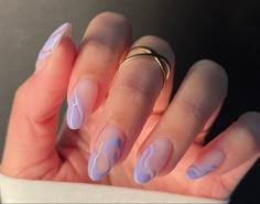 Uv Gel Nails French, Fun Summer Nails Acrylic Almond, Purple Nail Inspo Acrylic Short Almond, Event Nails, Lilac Nails Design, Nails 23, Bday Nails, Violet Nails, Purple Nail Art