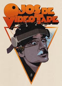 an advertisement for a video game featuring a man with headphones and mustaches on