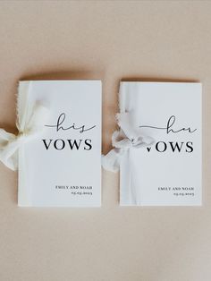 His and Hers Vow Book Template featuring a modern design and a mix of modern and cursive fonts | Purchase, Edit and Print within Minutes. Try our free Demo! Diy Vow Book, His And Her Vows, Vow Books Wedding, Vows Quotes, Her Vows, Vow Booklet, Books Wedding, Booklet Template, Pallet Wedding