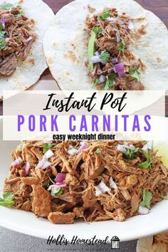 instant pot pork carnitass with text overlay