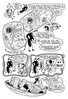 an old black and white comic strip with ants