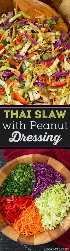 this thai salad with peanut dressing is the perfect side dish