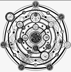 an image of a circle that has many different things in it and is surrounded by smaller circles