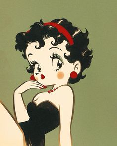 an old fashion illustration of a woman in black and white with red nose ring on her head