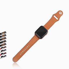 Leather Apple watch bands straps, fits iwatch Series 6 5 38mm 40mm 42mm 44mm band. Best brown & black colors for men and women. Apple Watch Series 7, Apple Watch 38mm, Iphone Case Covers, Tan Brown