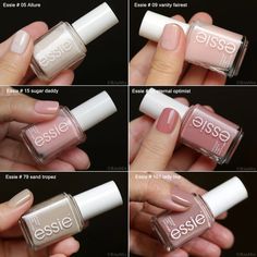 Natural Nails Nail Polish, Essie Nail Art, Essie Neutral Nail Polish, Brooke Yancey, Essie Nail Polish Colors, Essie Colors, Natural Nails Manicure, Neutral Nail Polish, Essie Nail Colors