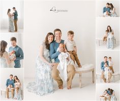 a family poses for their newborn photos