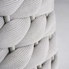 a close up view of some white rope