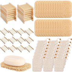 PRICES MAY VARY. Package Includes: 24 pcs soap dishes for bar soap, 24 pcs bath soap pads and 24 pcs soap exfoliating bags, so the sufficient quantity and nice combinations can meet your daily use and replacement needs, which can be good bathroom cleaning accessories for you and your family Detailed Size Information: the wooden soap holder measures about 3.31 x 3.31 x 0.67 inches/ 8.4 x 8.4 x 1.7 cm (L x W x H); The soap pad is about 4.33 x 2.99 x 0.39 inch/ 11 x 7.6 x 1 cm (L x W x H) in size, and the exfoliating soap pouch measures approx. 5.31 x 3.54 inches/ 13.5 x 9 cm in length and width, lightweight and portable for easy storage and convenient for your use Reliable Material: the small soap dish is made of quality wood, smooth and sturdy, not easy to break or deform; The bath soap pad Mesh Soap Bag, Soap Pouches, Wood Soap Dish, Wooden Soap Dish, Bar Soap Holder, Soap Bag, Essential Oils Health, Mini Soaps, Soap Making Supplies