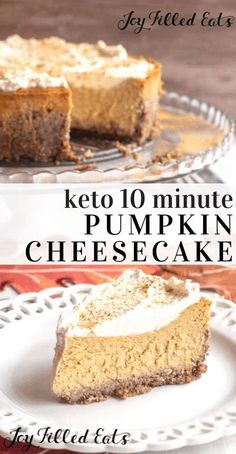 keto pumpkin cheesecake with text overlay