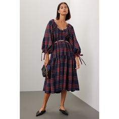 Multicolor plaid cotton (64% rayon, 34% polyester, 2% elastane). Hourglass. Long sleeves. Boat neck. Pull on. 46" from shoulder to hemline. Imported. Workwear Midi Length Plaid Dress, Plaid Midi Length Dress For Work, Fitted Midi Length Plaid Dress, Midi-length Plaid Dress For Fall, Plaid Midi Length Dress For Daywear, Plaid Midi Dress For Daywear, Fall Gingham Plaid Midi Dress, Fitted Plaid Midi Dress For Daywear, Fall Plaid Midi Dress