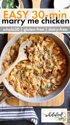 an easy 30 minute meal for mary me chicken with gluten - free dairy - free gravy