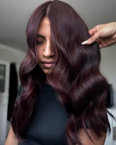 Mid Length Dark Cherry Coke Hairstyle Coke Hair Color, Dark Cherry Brown Hair Curly, Cherry Chocolate Hair On Brown Skin, Cherry Coke Hair Color Curly, Cherry Cola Brown Hair, Dark Cherry Brown Hair Chocolates, Faded Burgundy Hair, Dark Brown Hair Red Undertones