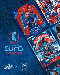 the official poster for the women's rugby world cup is shown in blue and red