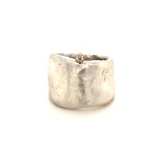 Sterling Silver Mystic Wide band with 2.5 Diamond - Chikahisa Studio Wabi Sabi Philosophy, Popular Rings, Lost Wax Casting, Polish Silver, Ring Sizer, Jewelry Inspo, Wide Bands, Quality Diamonds, Metal Bands