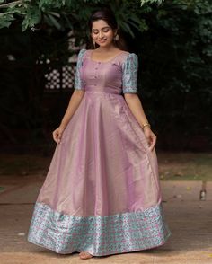 Long Frocks For Women, Frock Designs For Women, Heidi Cartoon, Langa Blouse, Anarkali Designs, Frock Designs