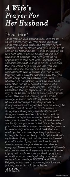 the back cover of a woman's prayer for her husband