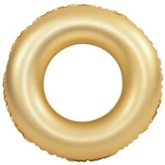 an inflatable gold ring balloon on a white background