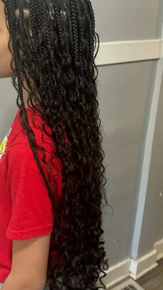 braids lightskin curly braid butt length Curly Tip Braids, Angle Braids, Hair Styles Boho, Brown Curly Hair Braids, Boho Knotless Braids Curly Ends, Medium Sized Goddess Braids, Big Bohemian Knotless Braids, Knottles Goddess Braids, Waist Length Knotless Braids Curly Ends