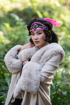 Flapper Headband Headpiece- 1920s Beads. Vintage Black Feather & Florals. Adjustable Headdress, by The House of Kat Swank. One of a Kind. Ready to ship! CREDITS: https://www.sunsethoovesphotography.com/ © 2009-2010 Liaison by Kat Swank. © 2010 The 5 in 1 Swanky by Kat Swank. © 2011-2025 The House of Kat Swank. ALL RIGHTS RESERVED Vintage materials are perfectly imperfect & should be handled with care. One hundred year beading may be missing a few seed beads~ this adds to the charm of the piece. Light steaming of florals will revive your piece if it gets flattened in shipping (not too close to the steam- never wet). Clean beading gently with a Q-tip dampened (not wet) with rubbing alcohol. Mandala Journal, Flapper 1920s, Flapper Headband, 1920s Flapper, Black Feathers, Perfectly Imperfect, Hair Accessories Headbands, Headdress, Hat Fashion