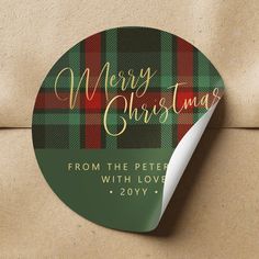 merry christmas from the peter with love - personalized round stickers, set of 20