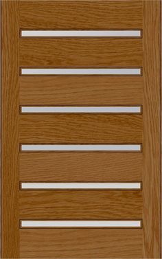 a wooden door with white glass and wood grains on the bottom part of it