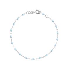 Gigi Clozeau - Classic Gigi Baby Blue bracelet, White Gold, 5.9 Baby Blue Jewelry, Blue Sweet 16, Bracelet White Gold, Colorful Inspiration, Gold Skies, Prom 2024, Resin Bracelet, Fresh Perspective, Prom Jewelry