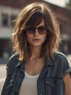 Simple Clean Hairstyles, Subtle Side Bangs, Haircuts For Medium Length Hair, Layered Haircuts For Medium Hair, Haircuts For Long Hair, Shoulder Length Hair, Medium Length Hair Cuts