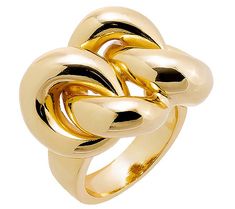 The wow factor is strong with this one. Boasting a chunky chain-link design and brilliant polished finish, this ring makes a bold statement in a big way. From by Adina Eden. Chain Ring, Wow Products, Chain Link, Gold Rings, Gold Plate, Jewelry Rings, Plating, Chain, Gold